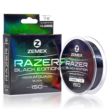 Леска Zemex RAZER BLACK EDITION  150м 5,2кг/0,234мм (Черная) 