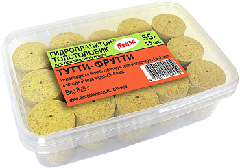 Прикормка на толстолобика в контейнере Технопланктон Tutti-frutti  825г 15шт. (Тутти-фрутти) 