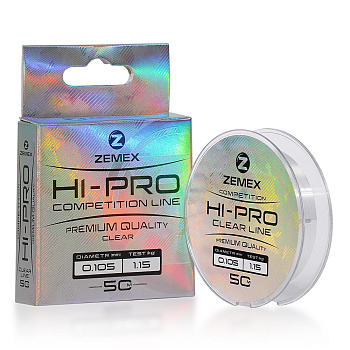 Поводочная леска Zemex HI-PRO COMPETITION LINE  50м 2,32кг/0,148мм (Прозрачный) 