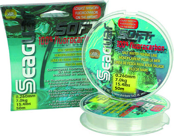 Леска SEAGUAR Soft флюорокарбон (KUREHA) Тонущий 50м 12кг/0,37мм Прозрачный 