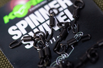 Вертлюг с кольцом для крепления крючка Korda Spinner Swivels , 10шт