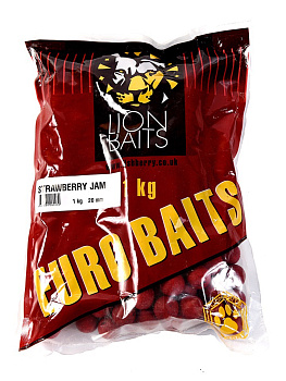 Бойлы тонущие Lion Baits  Euro Baits Raspberry 20мм 1 кг (Малина) 